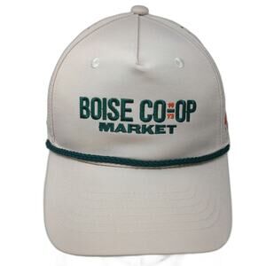 NameBrand Trucker Hat Beige One Size Boise Co-Op Market Rooster Laser Cut Rope